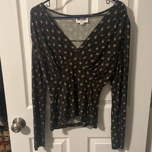 V neck Rouje Paris long sleeve top